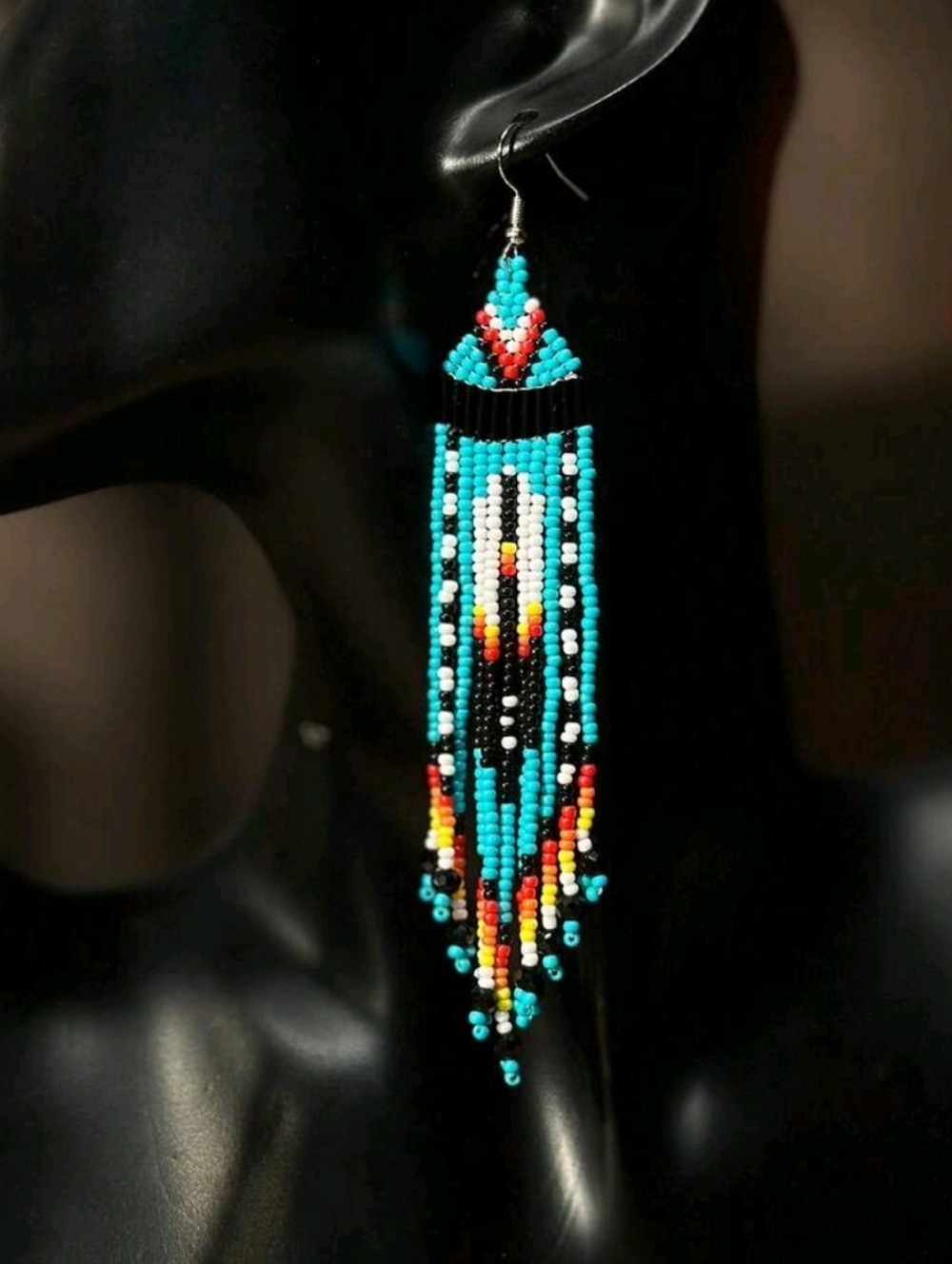 Native American Themed Beaded Earrings